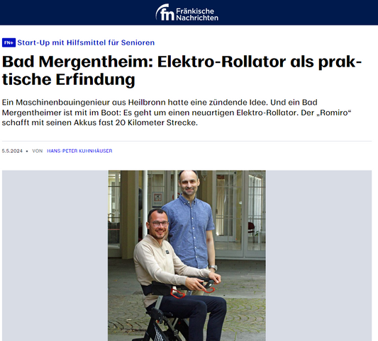 Romiro Elektro-Rollator Erhält Anerkennung in der Bad Mergentheim Zeitung!