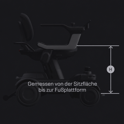 STRUTT EV1 – Sitzhöhe, gemessen von der Sitzfläche bis zur Fußplattform
